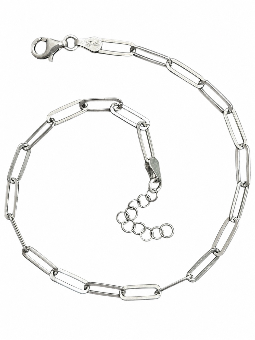Sterling Silver Dyadema Paperclip Chain Anklet